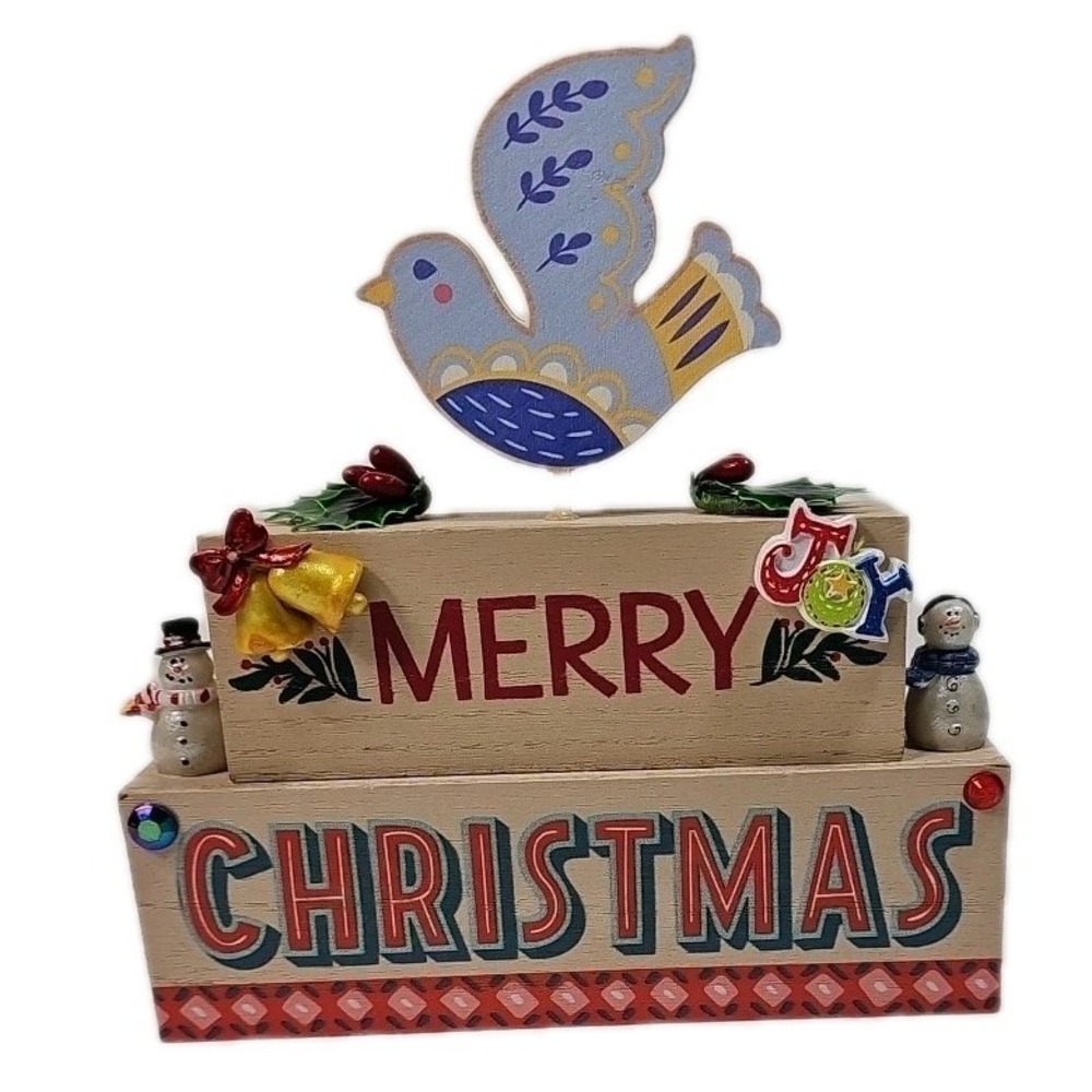 SOLID‎ WOOD MERRY CHRISTMAS    Shelf or Hang Up
